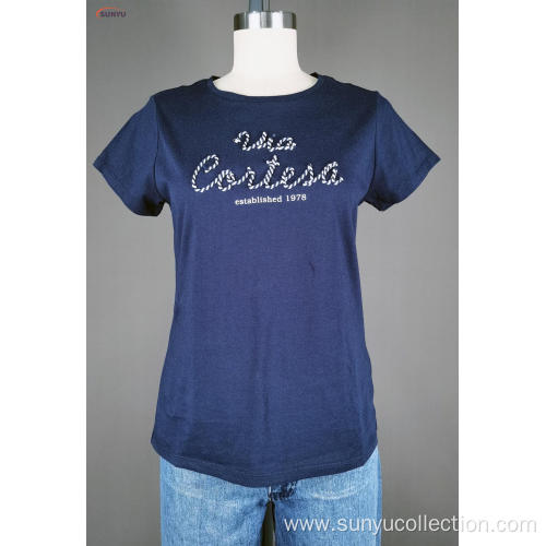 Ladie's navy short sleeve t-shirt